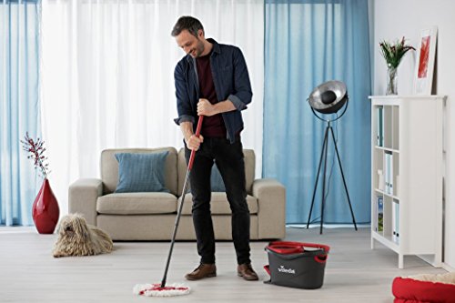 Vileda Turbo Microfibre Mop and Bucket Set with Extra 2-in-1 Head Replacement - Made in Italy