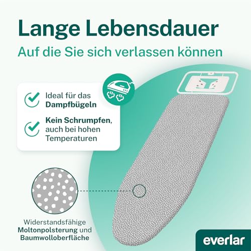 everlar® Premium Ironing Board Cover 120 x 40 cm - Made in Germany