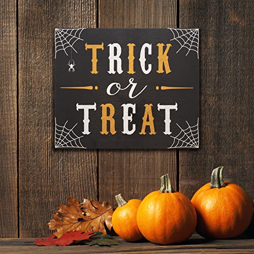 JennyGems Halloween Front Door Trick Or Treat Wood Sign 10x12 - Made in USA