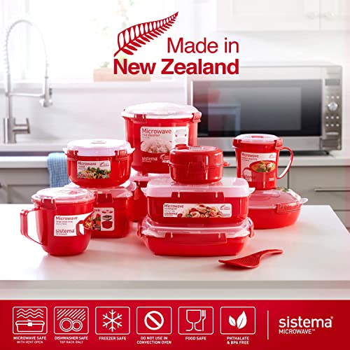 Sistema 850ml Round Microwave Breakfast Bowl with Steam Release Vent - Made in New Zealand