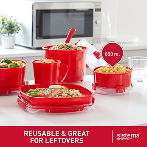 Sistema 850ml Round Microwave Breakfast Bowl with Steam Release Vent - Made in New Zealand