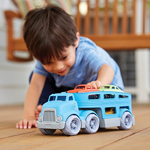 Green Toys Car Carrier Vehicle Set Toy (Blue) - Made in U.S.A.