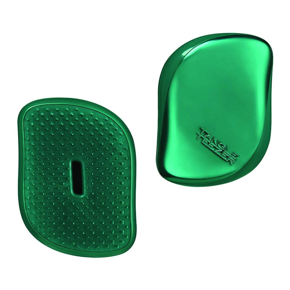 Tangle Teezer The Compact Styler Detangling Hairbrush Wet & Dry Hair (Green Jungle) - Made in UK