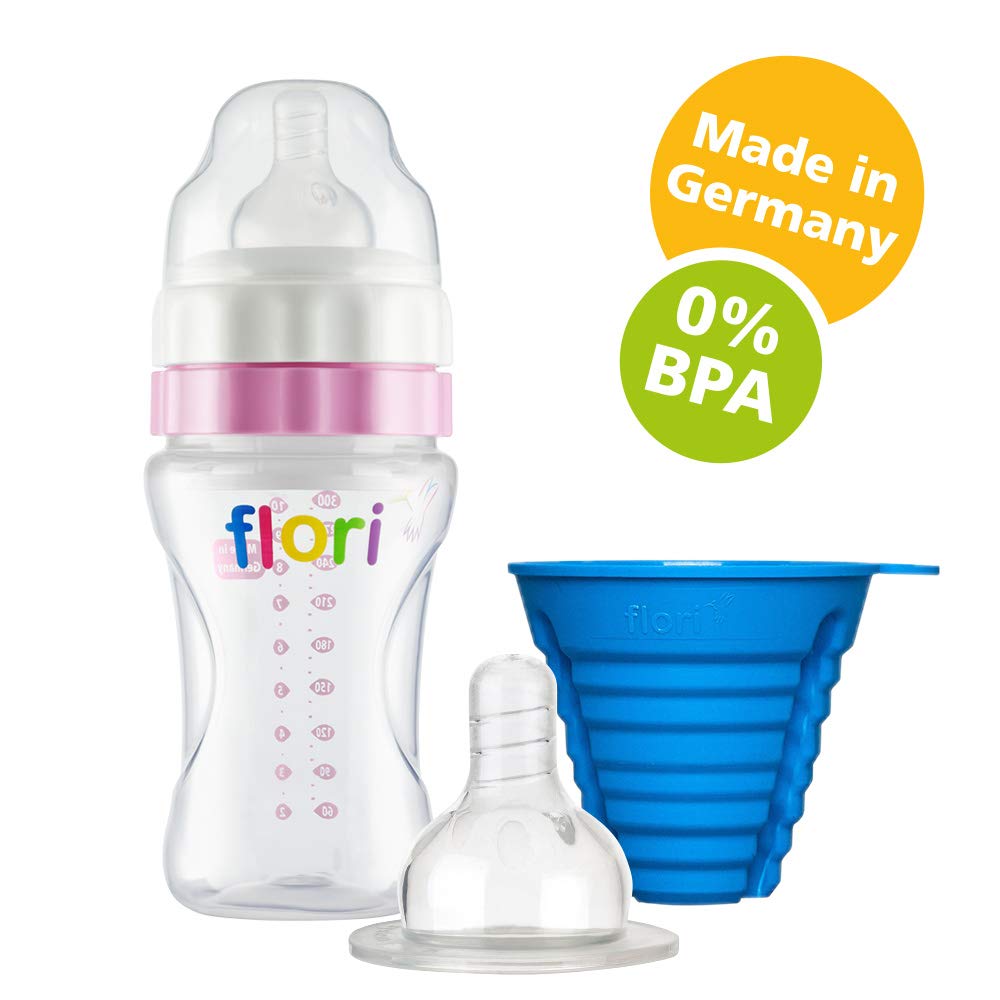 Flori 300 ml Baby Bottle with Anti-Colic Teat - Made in Germany