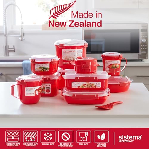 Sistema 1.25L & 525ml Heat and Eat Microwave Set (4 Count) - Made in New Zealand