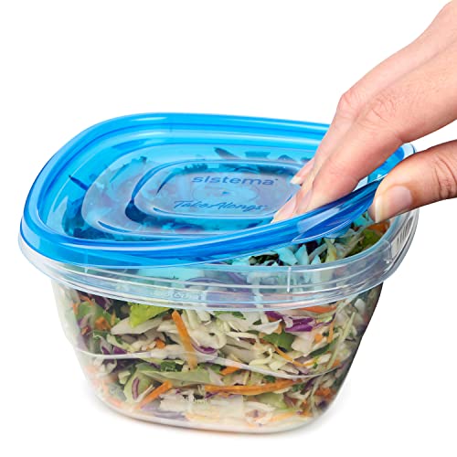 Sistema 1.2L Deep Square Food Storage Containers, Pack of 4 - Made in New Zealand