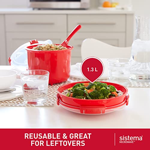 Sistema  1.3 L Round Microwave Container with Steam Release Vent - Made in New Zealand