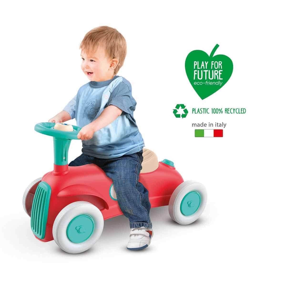 Clementoni My First Ride On Cars, 100% Recycled Material (For 12-36 Months) - Made In Italy