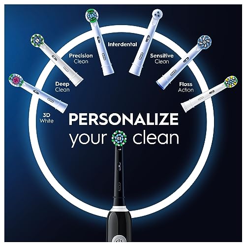 Oral-B Pro 1 Electric Toothbrush With 3D Cleaning, 1 Toothbrush Head, Gum Pressure Control, 2 Pin UK Plug, Black, Electric Toothbrush & Accessories - Made in Germany