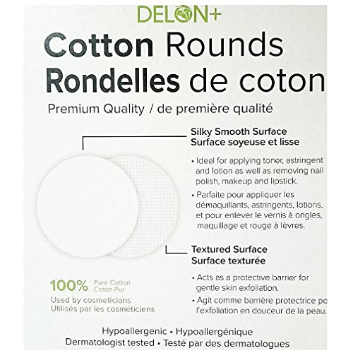 Delon 100% Cleansing Cotton Rounds, 800 Count - Made in