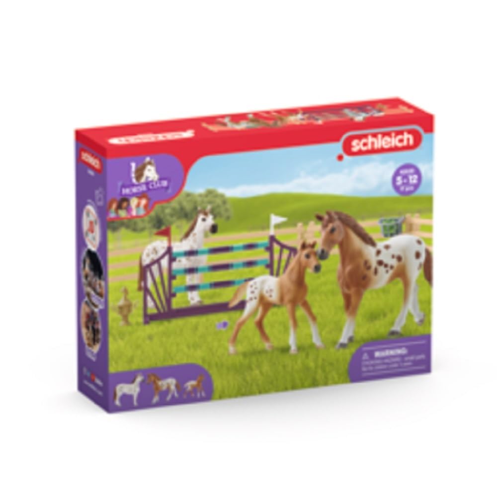 schleich HORSE CLUB Lisa's Tournament Training Horse Playset 17-Piece (Ages 5+) - Made in Germany, Bosnia, Moldova and Romania