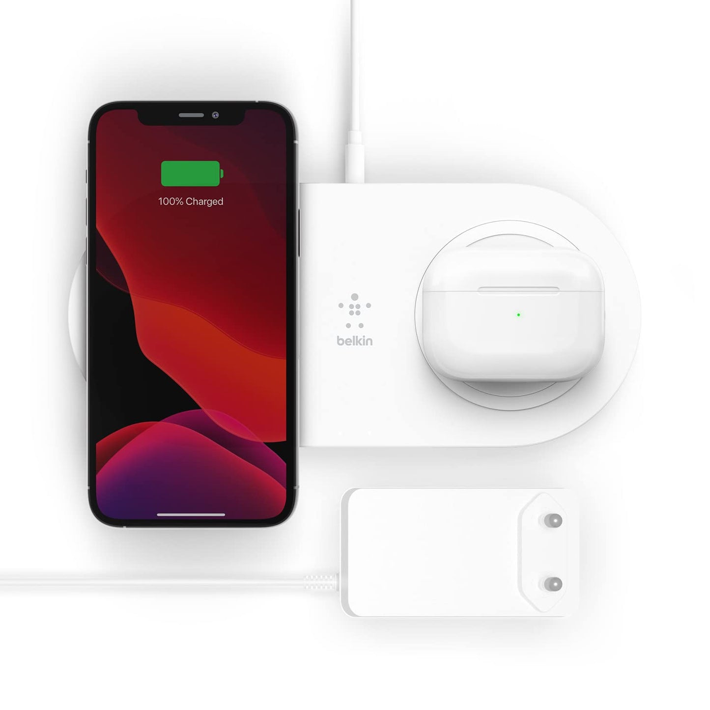 Belkin Wireless Dual Charger 15W (White) - Made in Vietnam