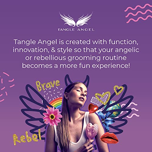 Tangle Angel Anti Static Hair Brush Detangler for Fine, Thick, & Curly Hair (Pink Chrome) - Made in UK