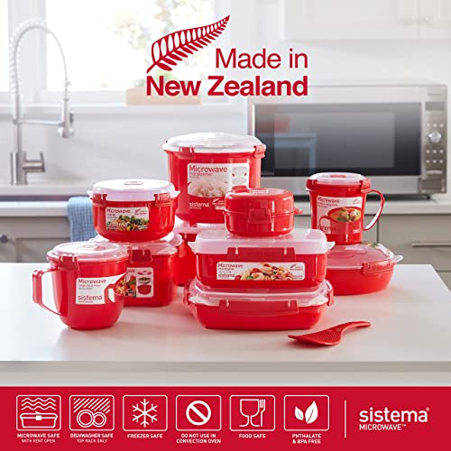 Sistema  1.3 L Round Microwave Container with Steam Release Vent - Made in New Zealand