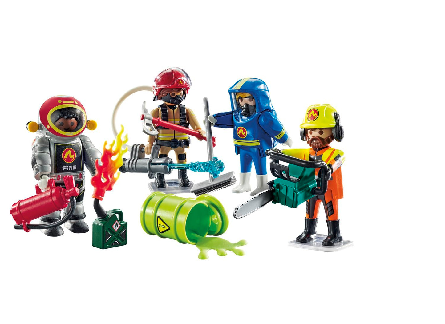 Playmobil Fire Rescue Figures with Detachable Accessories, Ages 5+ - Made in Malta