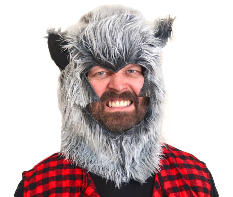 Halloween Werewolf Headpiece Hood Mask - One Size for Adults/Teens - Made in UK