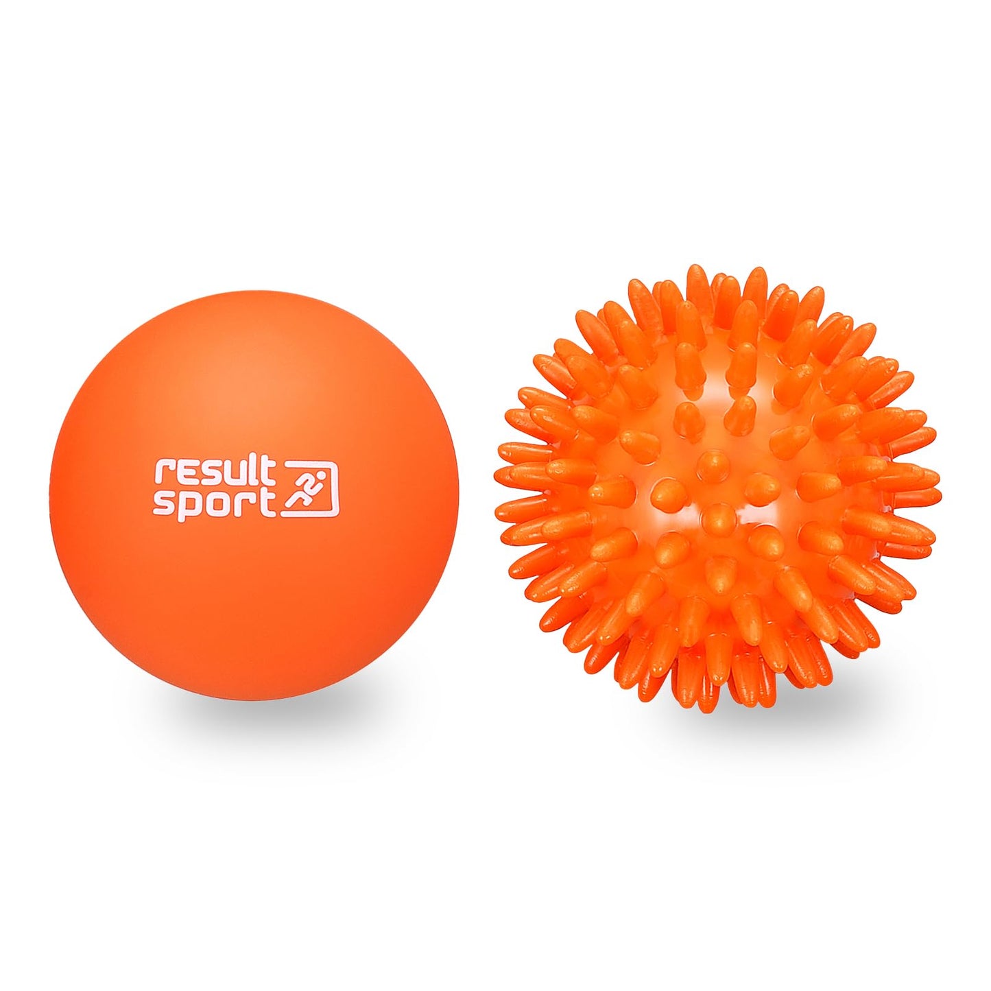 ResultSport Lacrosse & Spike Massage Ball Set with Storage Bag (Orange) - Made in Taiwan