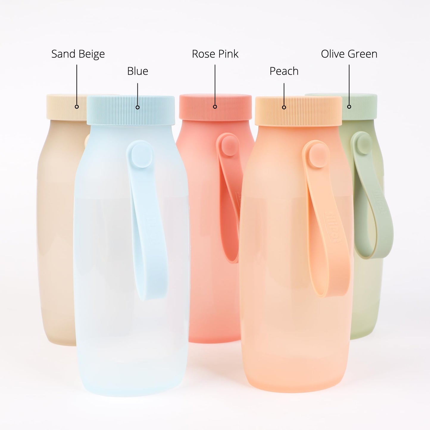 BLUE GINKGO Collapsible Silicone Water Bottle (500 ml) Pack of 2 - Made in Korea