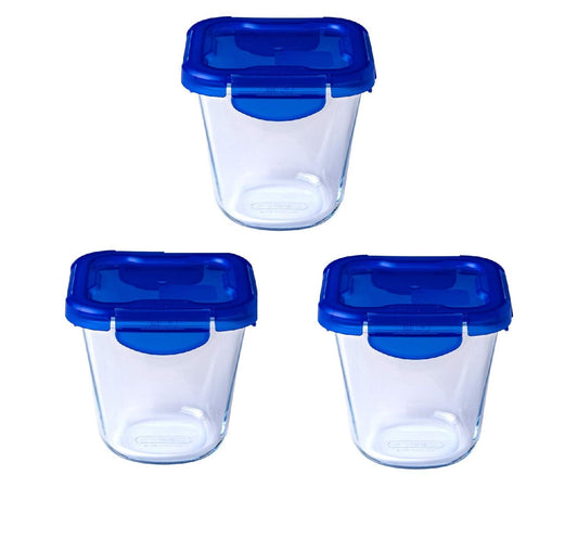 Pyrex Cook & Go “Pasta Box” glass storage container with waterproof lid 12x12cm - Made in France