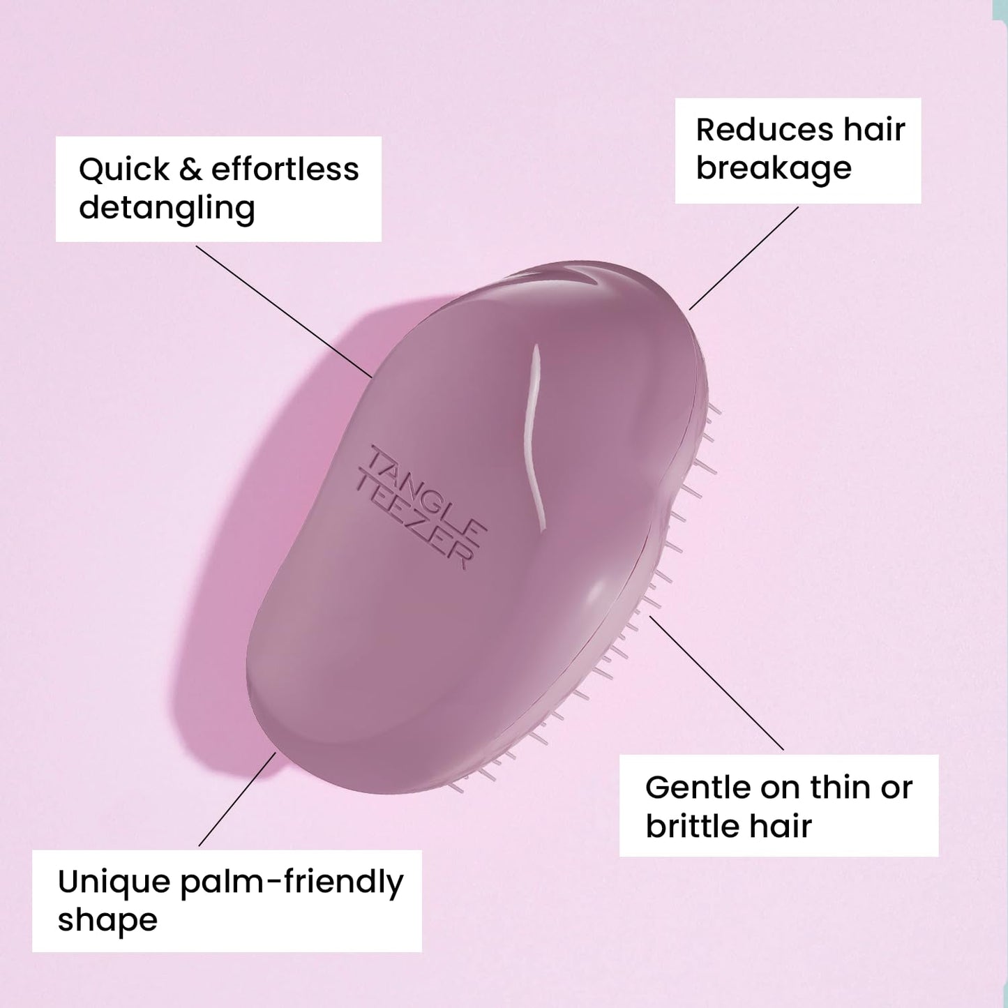 Tangle Teezer The Fine & Fragile Hairbrush (Dark Mauve) - Made in UK