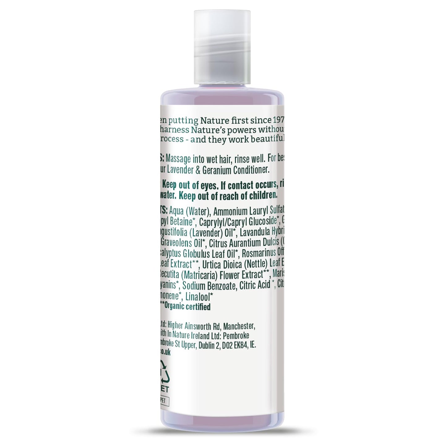 Faith In Nature 100ml Travel Size Lavender & Geranium Shampoo - Made in UK