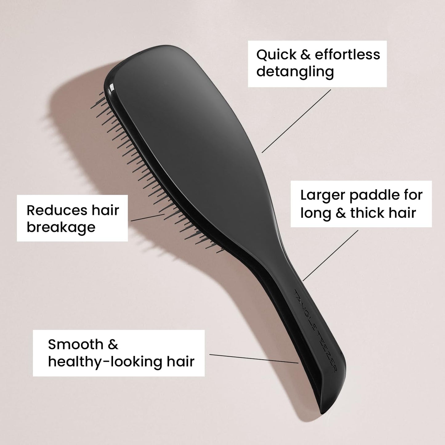 Tangle Teezer The Large The Ultimate Detangler Hairbrush (Black Gloss) - Made in UK