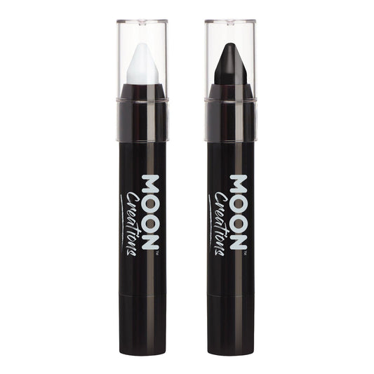 Moon Creations Face Paint Stick Body Crayons | Monochrome Set | 3.2g - Made in UK