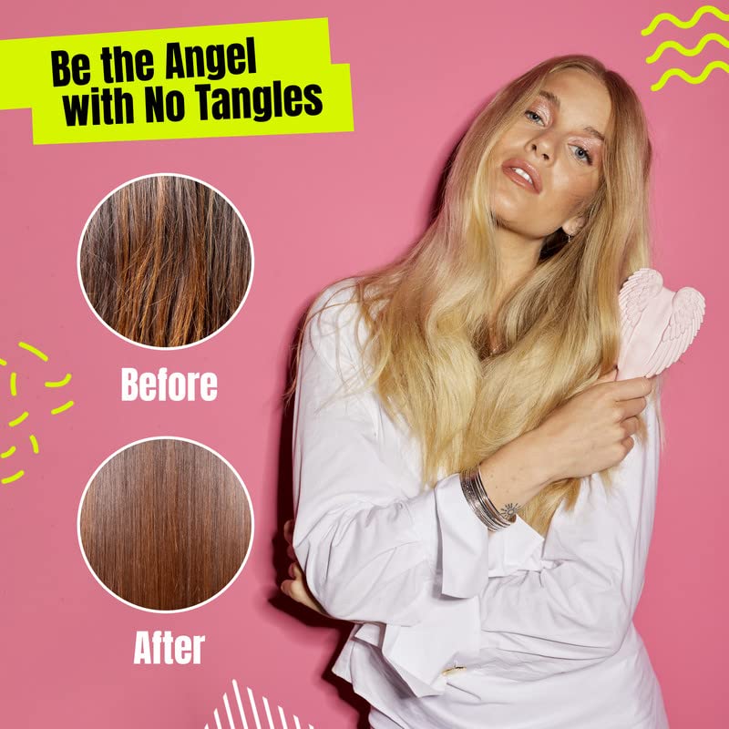 Tangle Angel 2.0, Detangling Hair Brush (Matt Finish White) - Made in UK