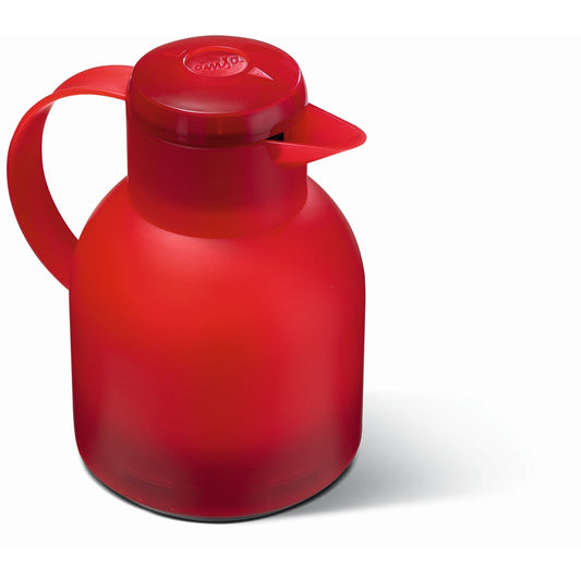 Emsa Samba Quick Press closure vacuum jug, 1.0 litres, translucent red - Made in Germany