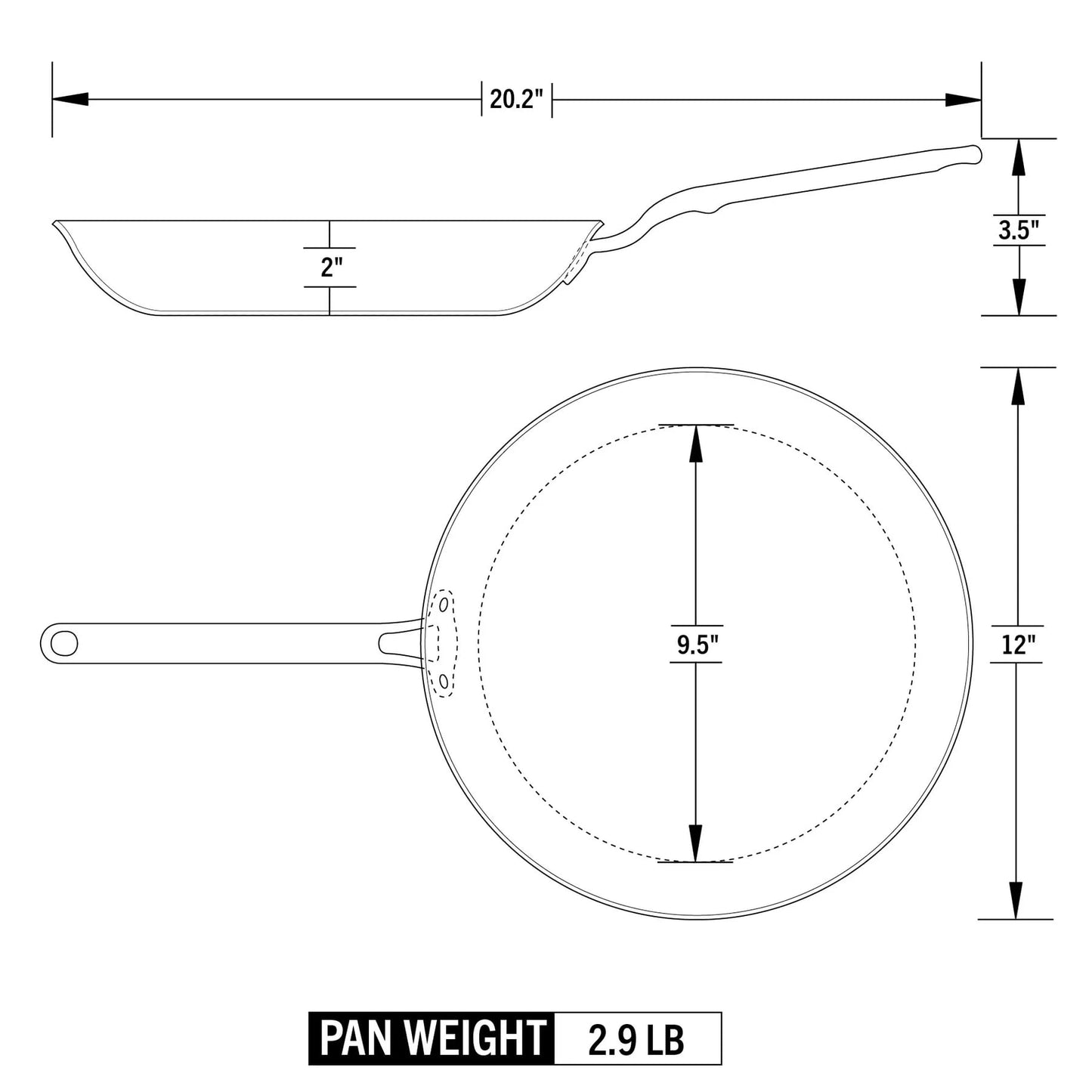 Heritage Steel x Eater 12 Inch Frying Pan - Made in USA