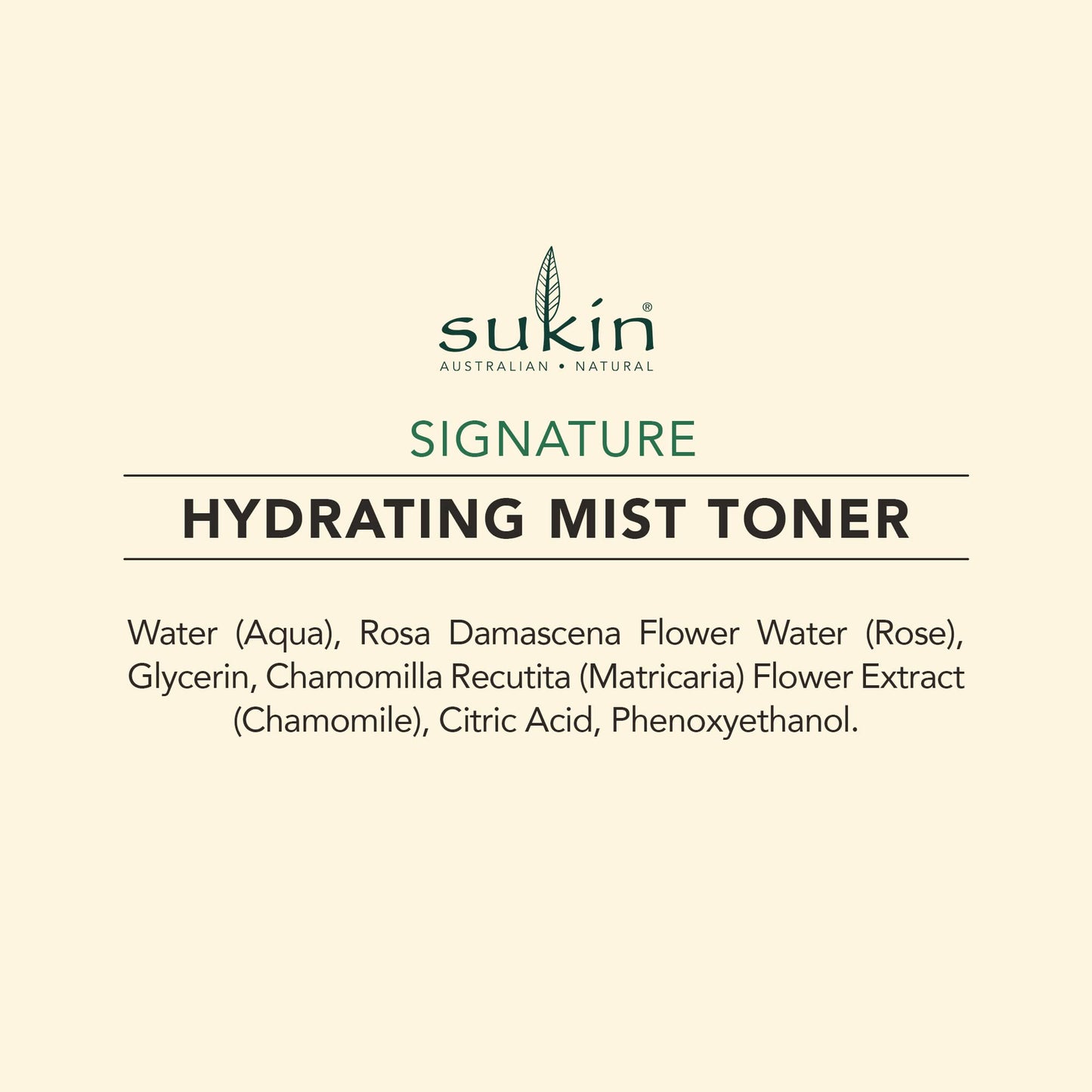 Sukin Signature Chamomile & Rosewater Hydrating Mist Toner 125ml - Made in Australia