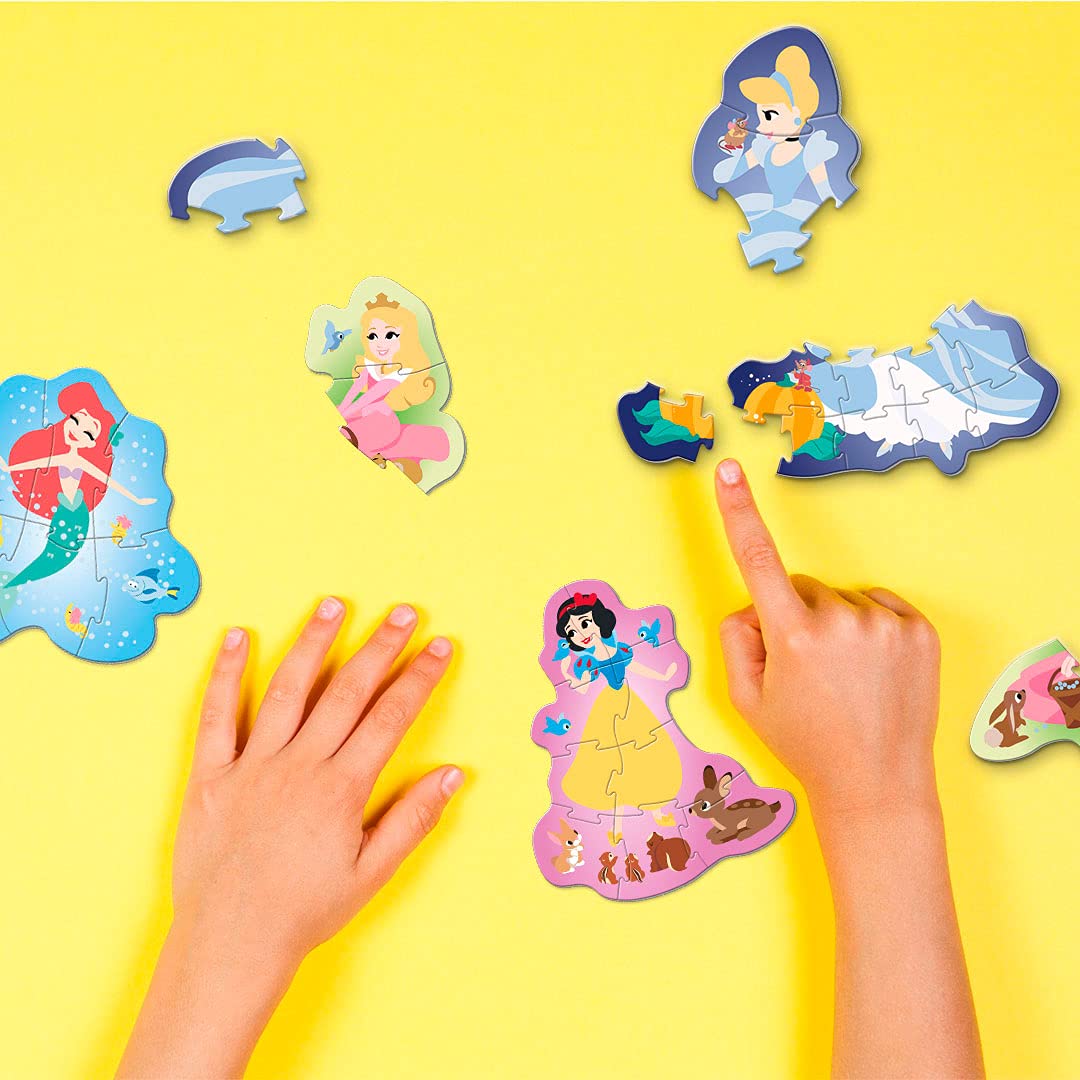 Clementoni My First Puzzle Disney Princess 3+6+9+12 Pieces, 100% Recycled Materials - Made In Italy