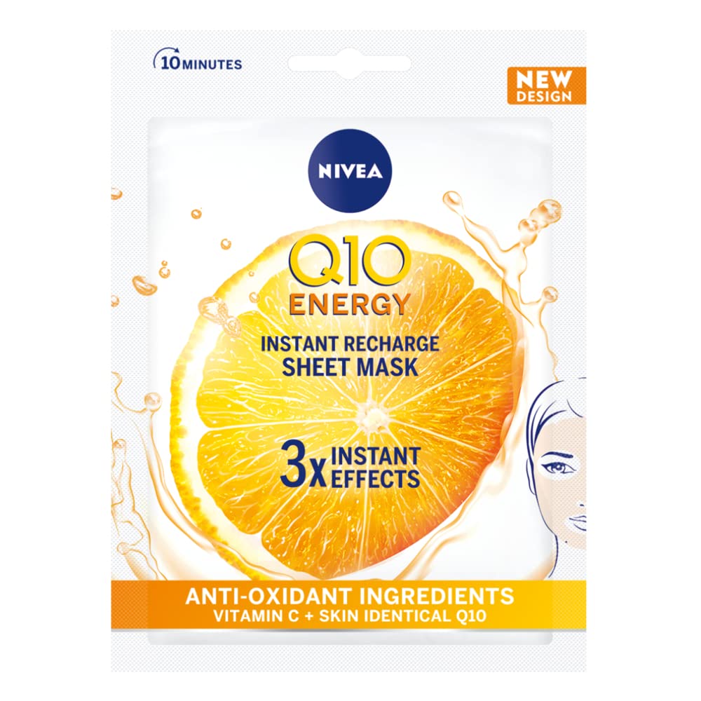 NIVEA Q10 + C Power Anti-Wrinkle + Energy Sheet Mask (1 Piece) - Made in France