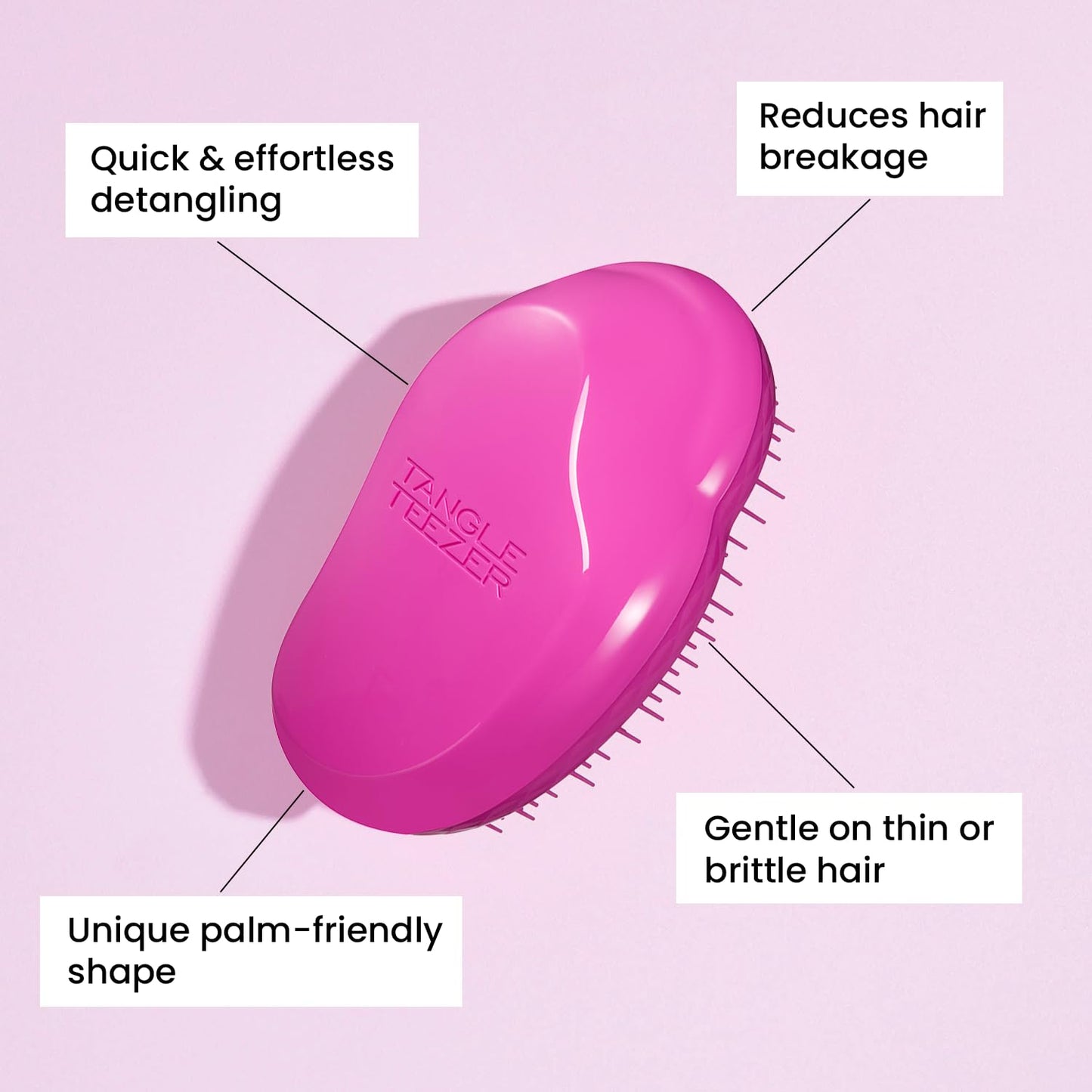 Tangle Teezer The Fine and Fragile Detangling Hairbrush for Wet and Dry Hair (Berry Bright) - Made in UK