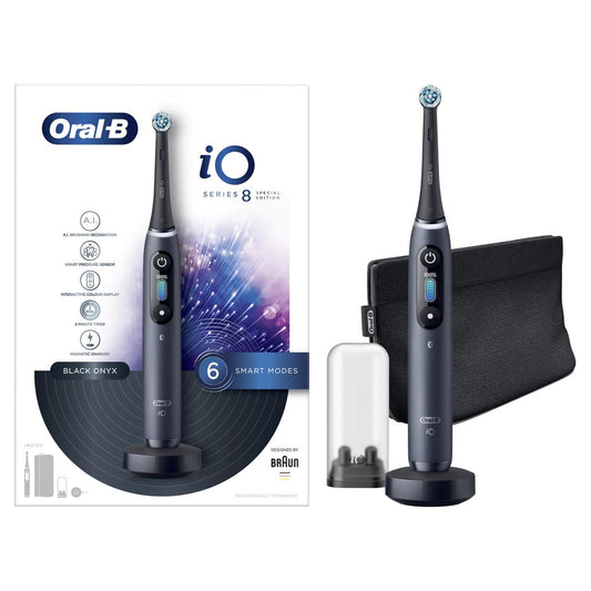 Oral-B iO8 Electric Toothbrush, 1 Ultimate Clean Toothbrush Head & Magnetic Pouch, 6 Modes - Made in Germany