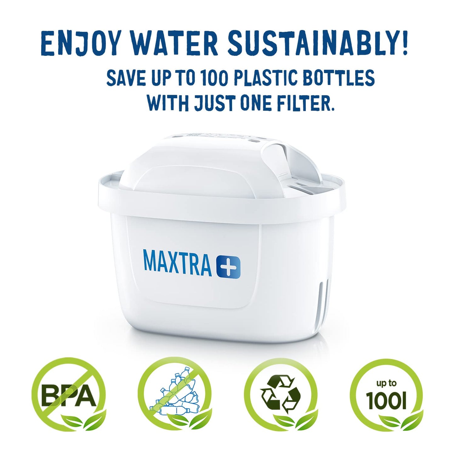 BRITA Marella 2.4L Fridge water filter jug include 3 x MAXTRA+ filter cartridges - Made in Germany