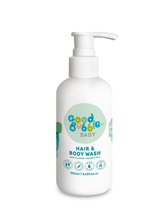 Good Bubble Baby Hair and Body Wash with Cucumber and Aloe Vera 250ml - Made in UK