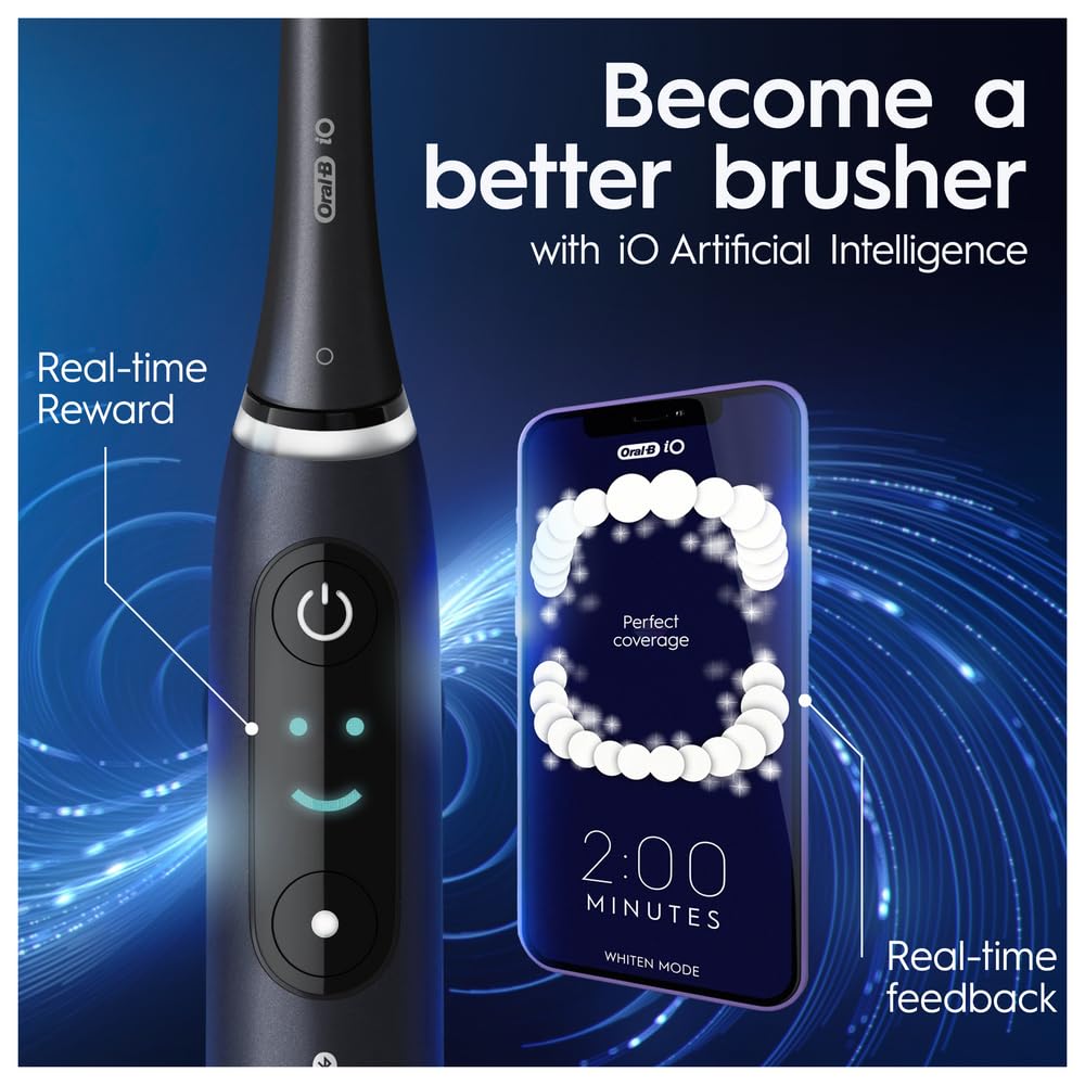 Oral-B iO8 Electric Toothbrush, 1 Ultimate Clean Toothbrush Head & Magnetic Pouch, 6 Modes - Made in Germany