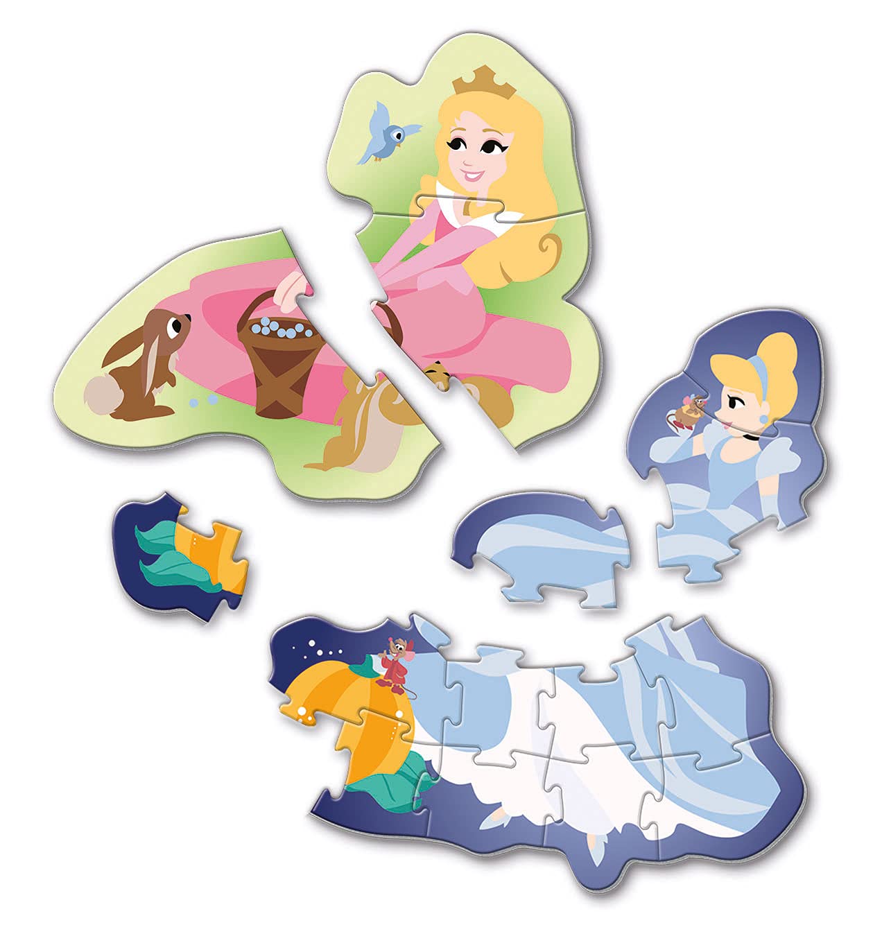 Clementoni My First Puzzle Disney Princess 3+6+9+12 Pieces, 100% Recycled Materials - Made In Italy