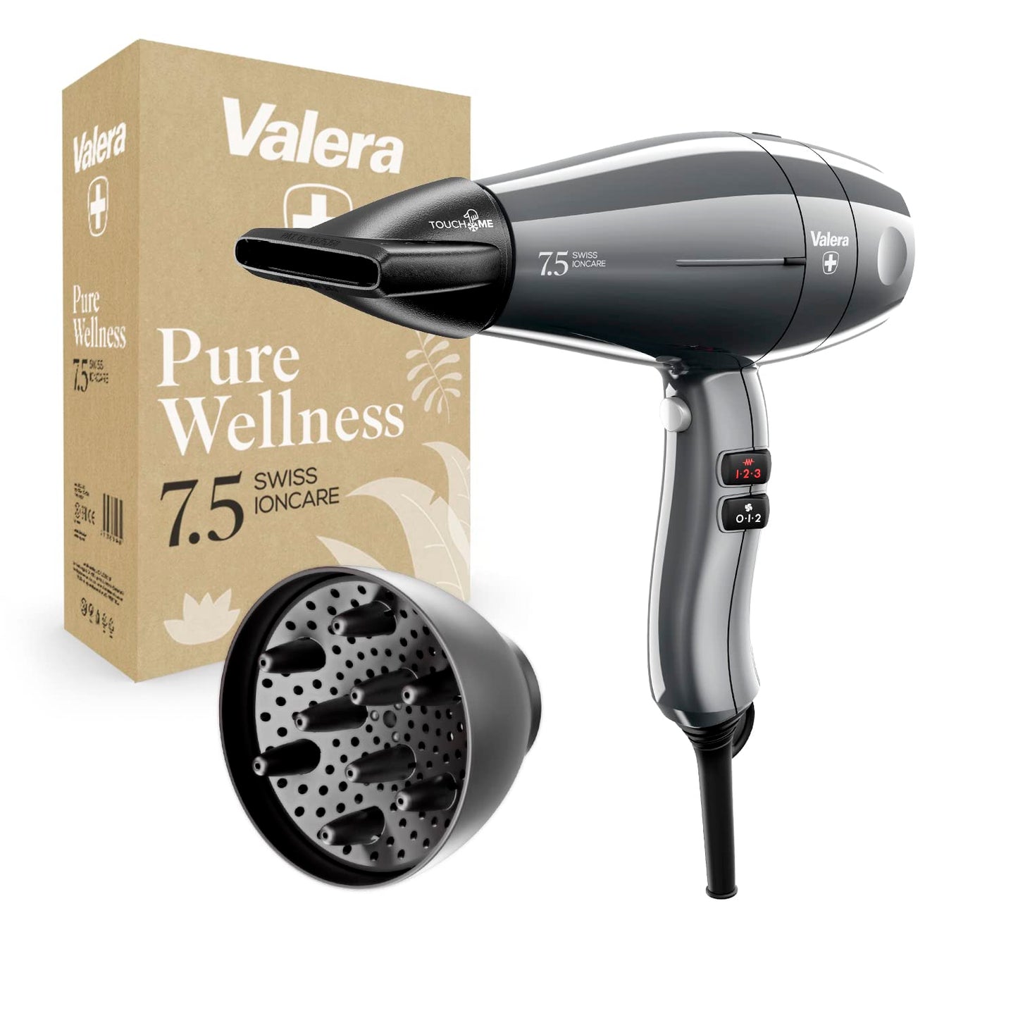 Valera Swiss Ioncare 7.5 Professional Silent Hairdryerwith Diffuser 2000W - Made in Switzerland