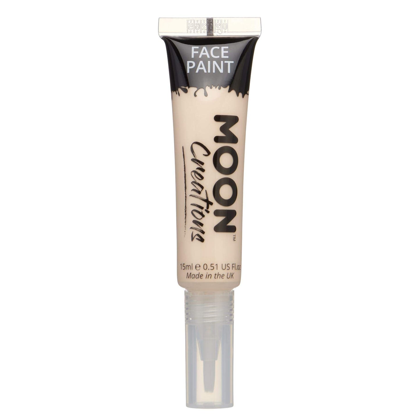 Moon Creations Face & Body Paint Tubes with Brush Applicator | Pale Skin | 15ml - Made in UK