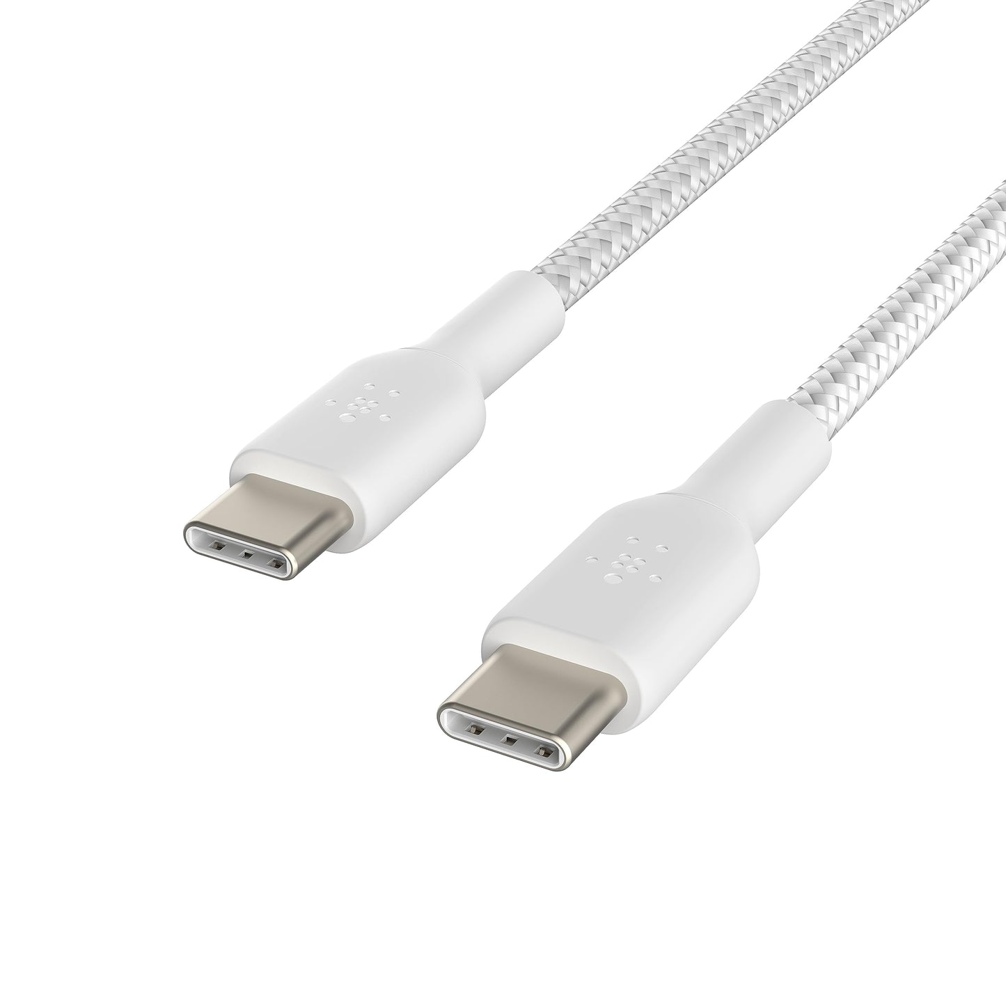 Belkin BoostCharge braided USB C fast charger cable 2m, 2pack, White - Made in Vietnam