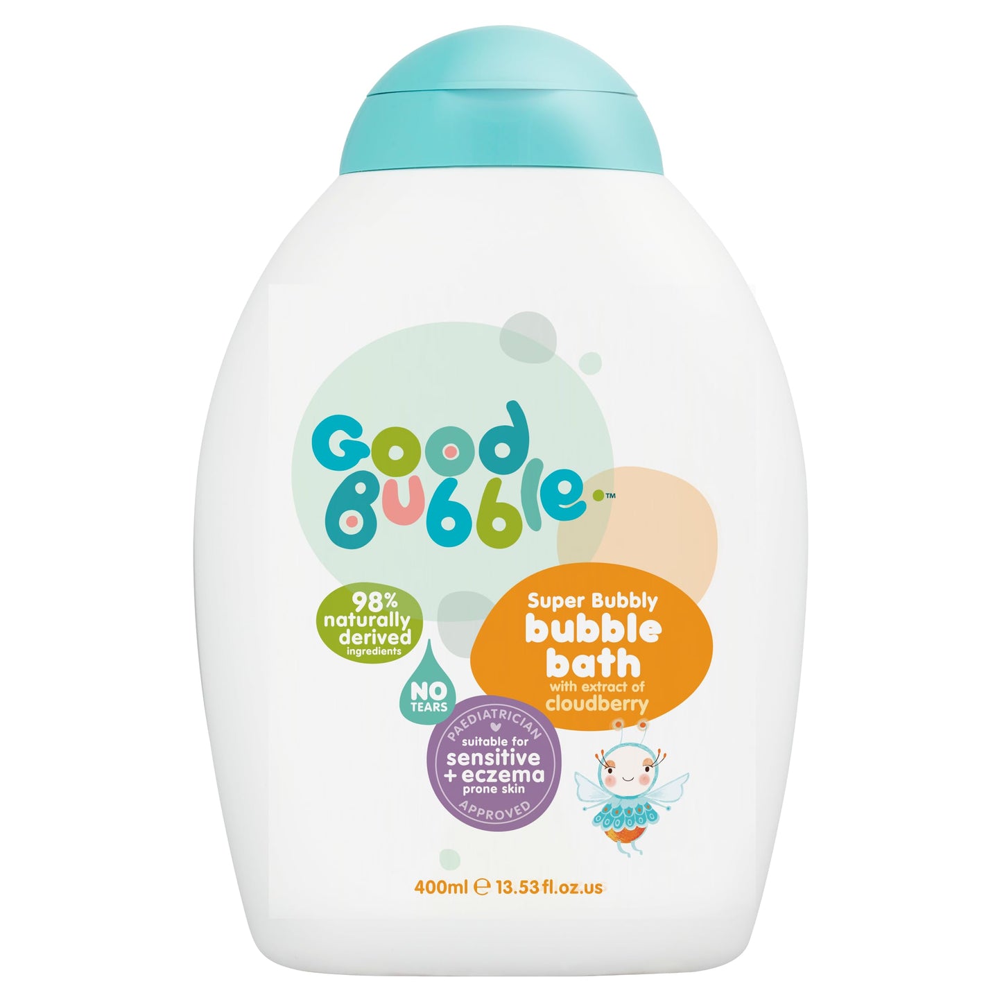 Good Bubble 400ml Tear-Free Baby Bubble Bath With Cloudberry Extract For Sensitive & Eczema-Prone Skin - Made in UK