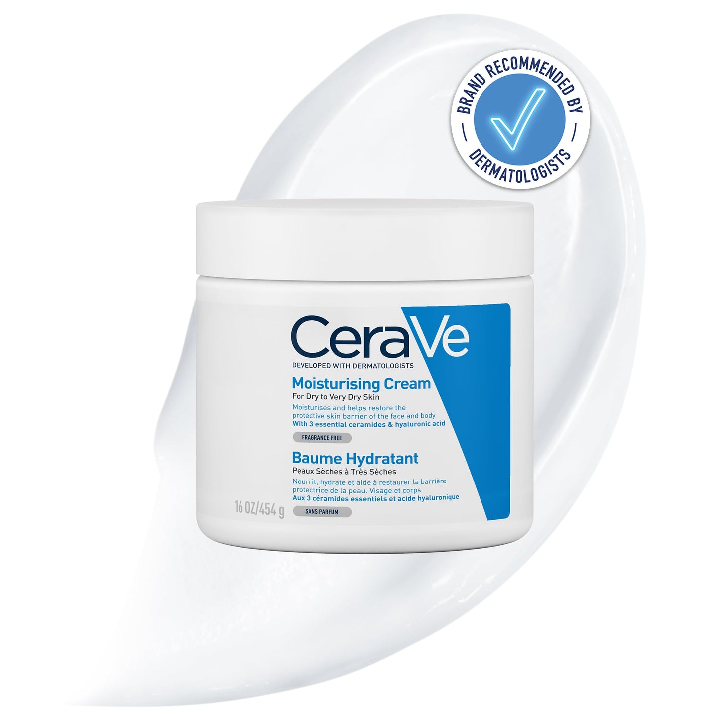 CeraVe Moisturising Cream for Dry to Very Dry Skin 454g - Made in Spain