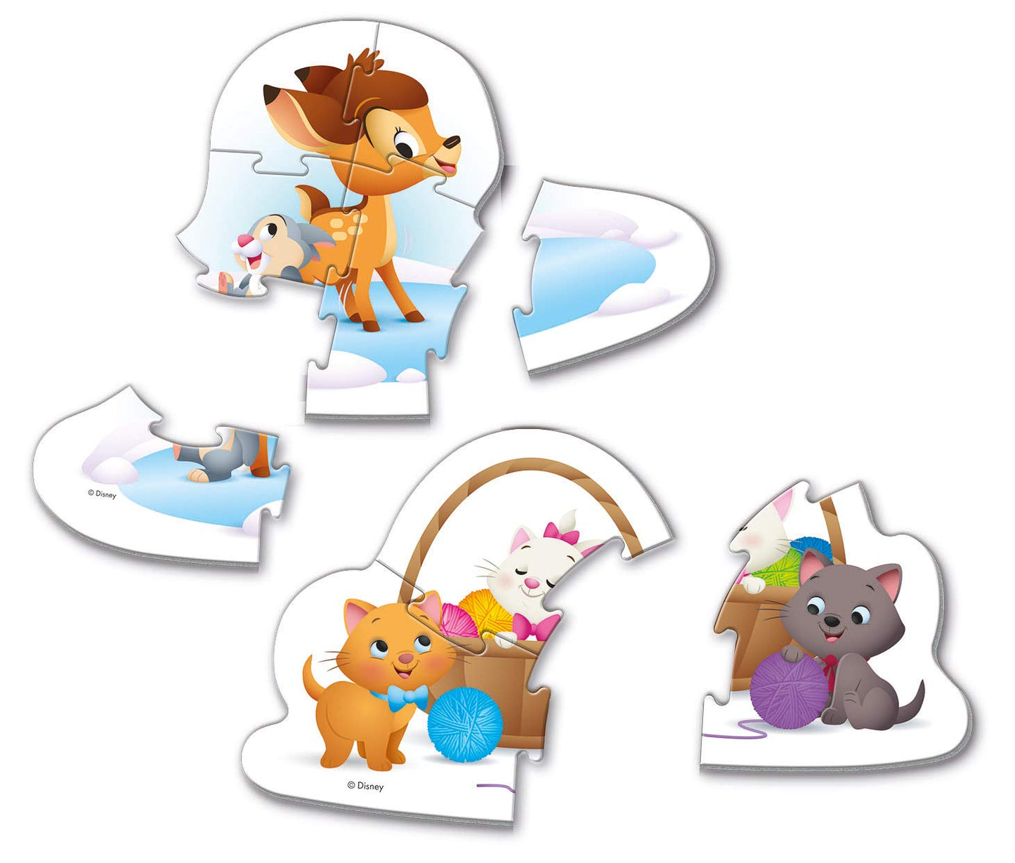 Clementoni My First Puzzle Disney Animal Friends - 3+6+9+12 Pieces, 100% Recycled Materials - Made In Italy