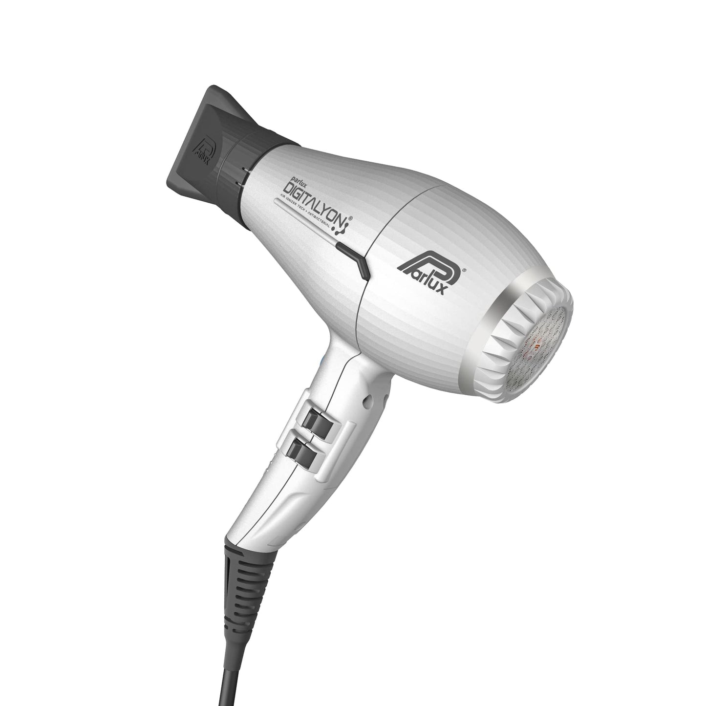 Parlux Digitalyon Silver Hairdryer with Slim Hair Straightening Nozzle - Made in Italy