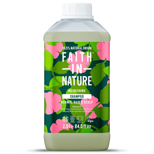 Faith In Nature Natural Wild Rose Shampoo 2.5L Refill - Made in UK