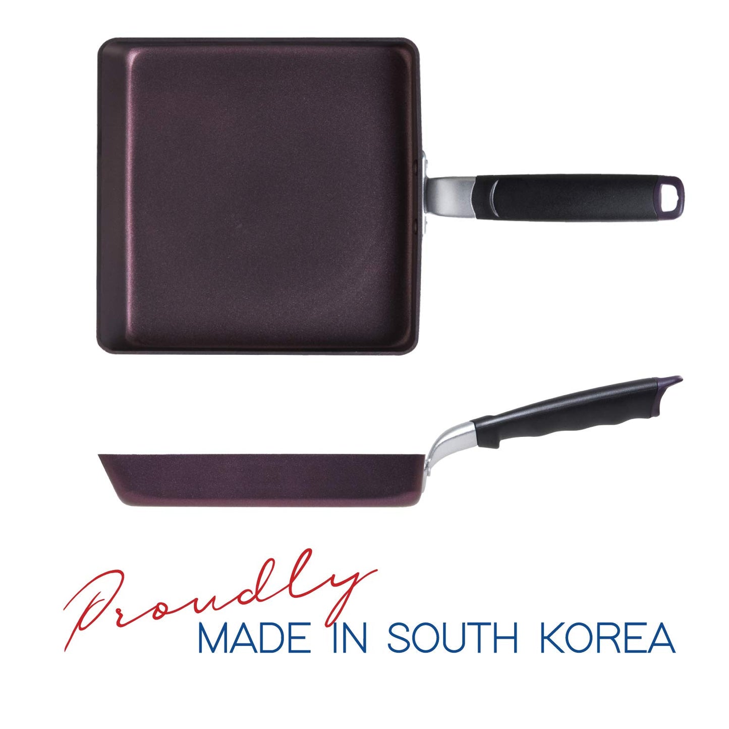 TECHEF Tamagoyaki Japanese Omelette Pan (Purple) (Large) - Made in Korea