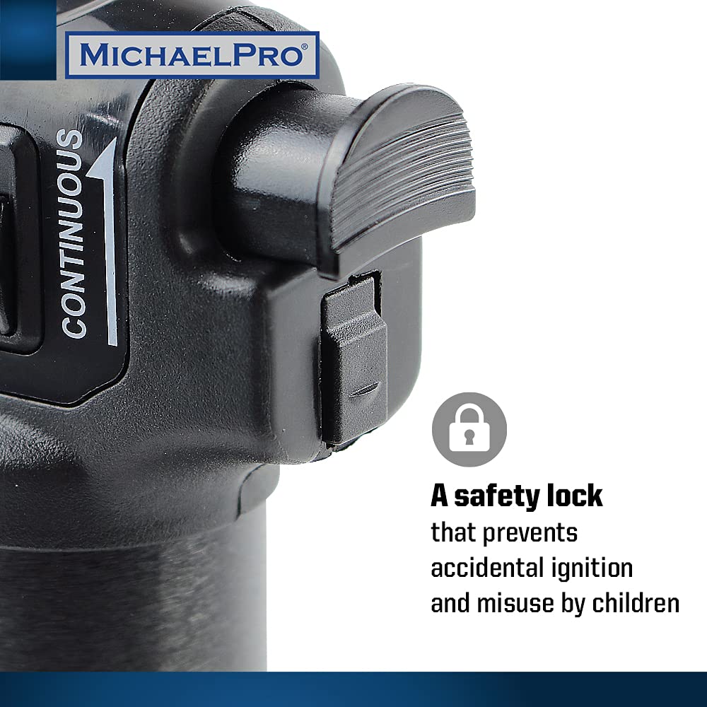 MichaelPro MP011003 Butane Professional Torch, Adjustable Flames with Safety Lock - Made in Taiwan