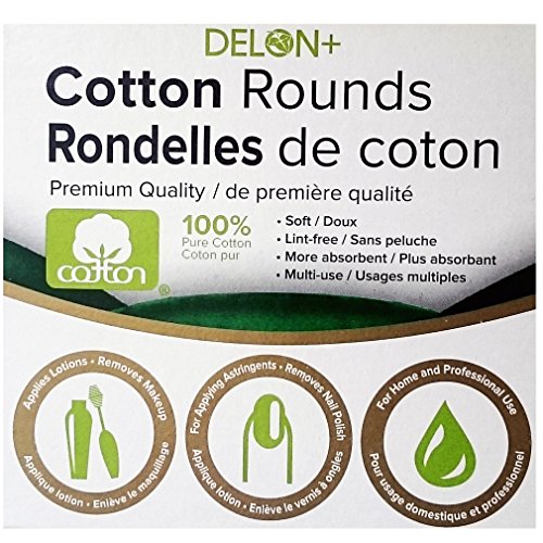 Delon 100% Cleansing Cotton Rounds, 800 Count - Made in